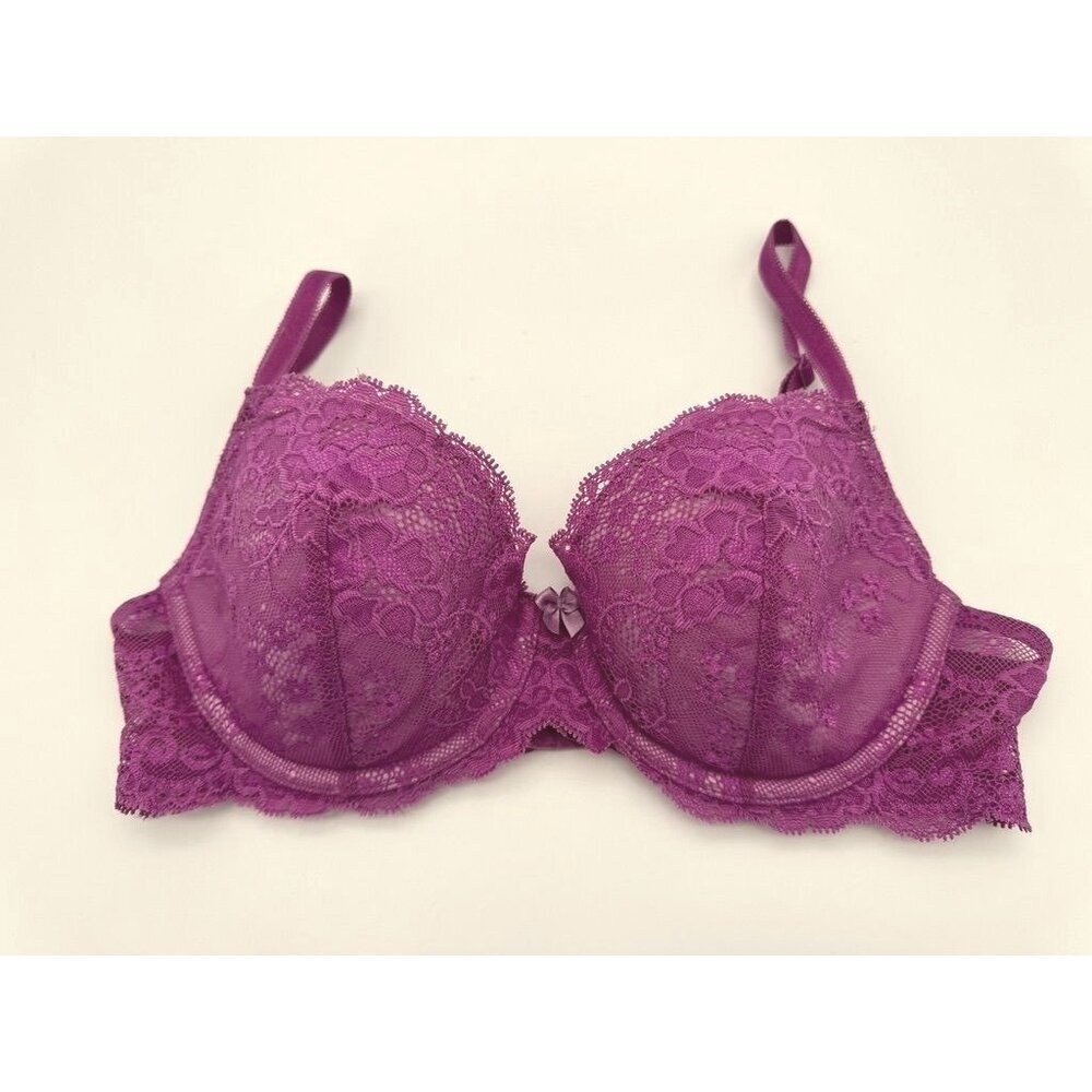 Victoria's Secret Dream Angels Lined Demi Bra Pink Purple Lace Women's Size 32D